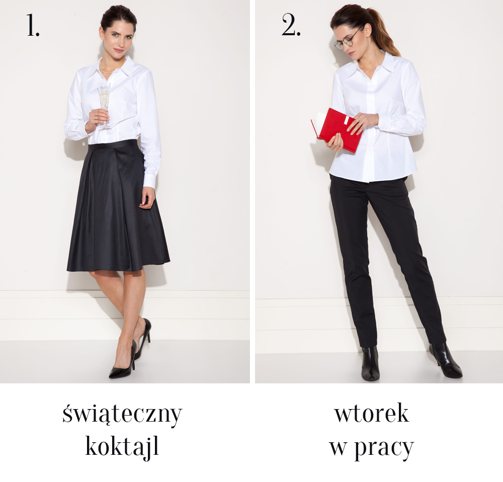 Biała koszula w wersji eleganckiej i pracowej